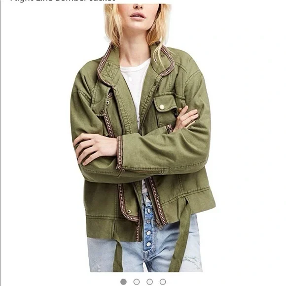 Free People Flight Line Bomber Jacket Women’s Size Small - Picture 1 of 5